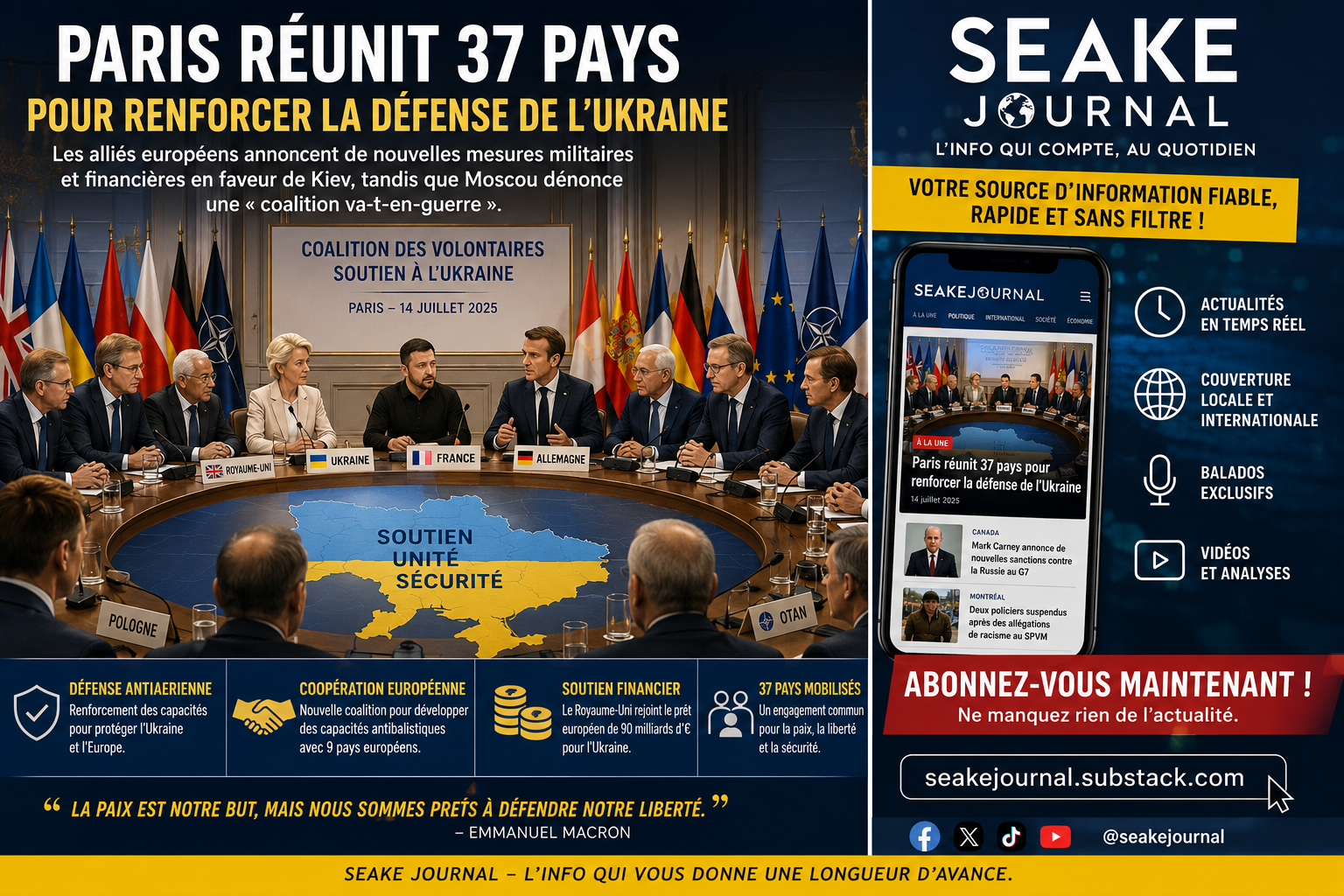 Paris réunit 37 pays pour renforcer la défense de l’Ukraine